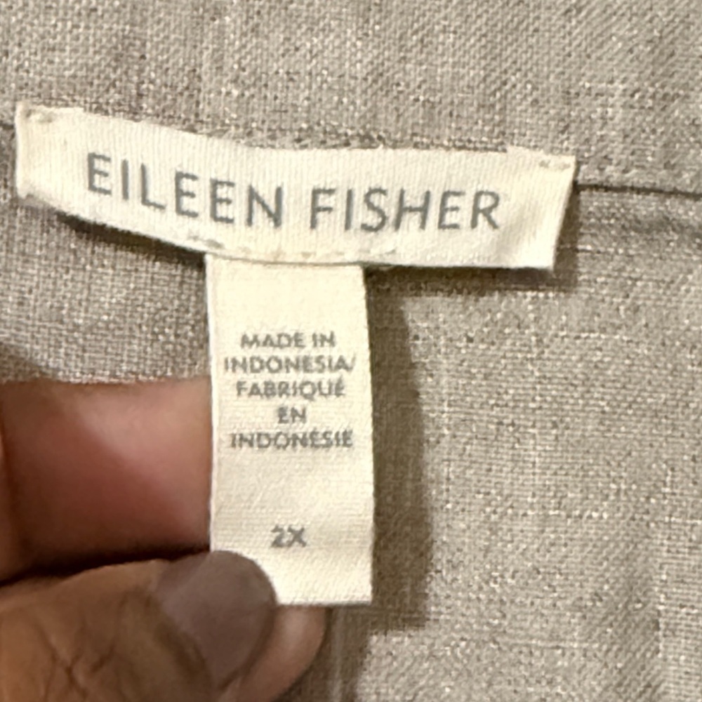Eileen fisher Sz 3X organic linen Beige Casual Jacket natural fiber - Picture 4 of 9